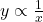 y \propto \frac{1}{x}
