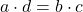 Rendered by QuickLaTeX.com a \cdot d = b \cdot c