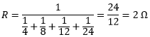 Their equivalent resistance connected in parallel is
